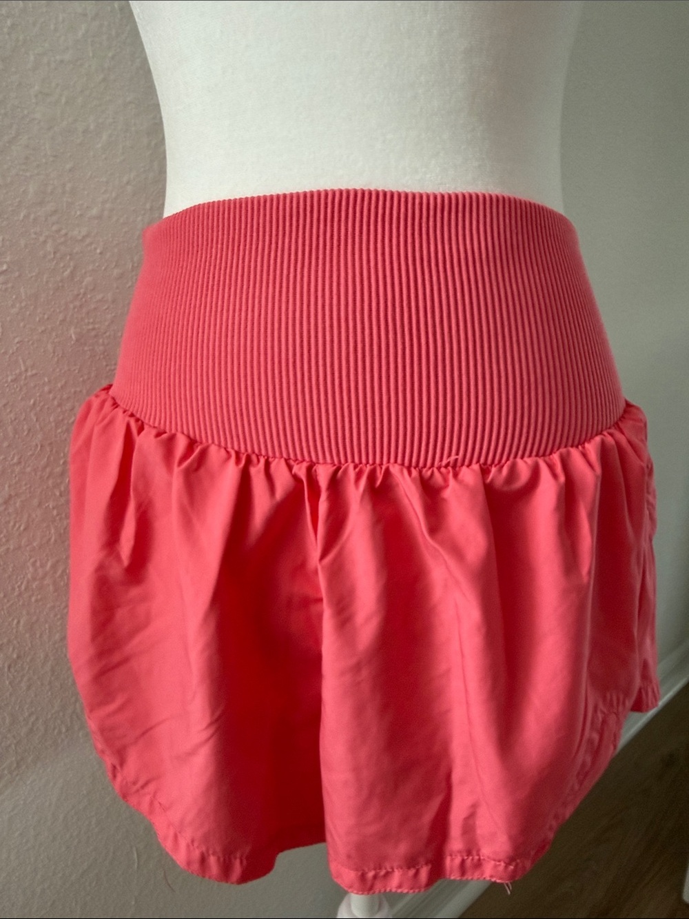 FP Movement by Free People Coral/Salmon Ribbed Waist Skort Shorts